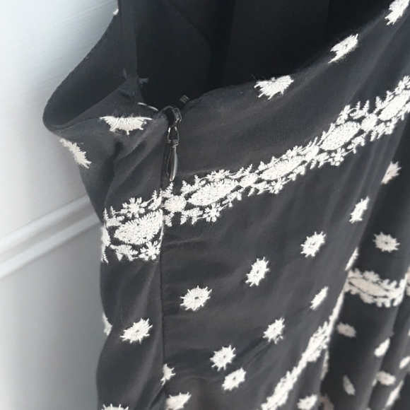 Anthro Eva Franco black floral halter shirt dress - Picture 9 of 12